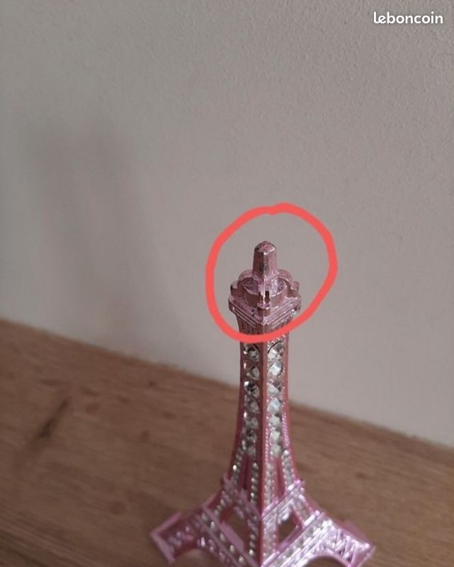 Tour Eiffel rose avec strass (image 3)