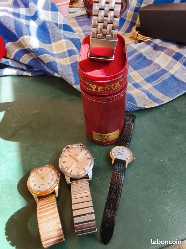 Lot De 4 Montres Yema Vintage - Collection Vintage Pour Amateurs De Pièces Rétro