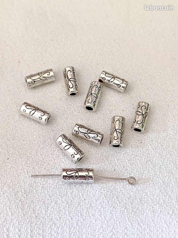 10 Intercalaires spacer _ TUBE motif arabesque 12X5mm _ Perles Apprêts _ A146 (image 1)