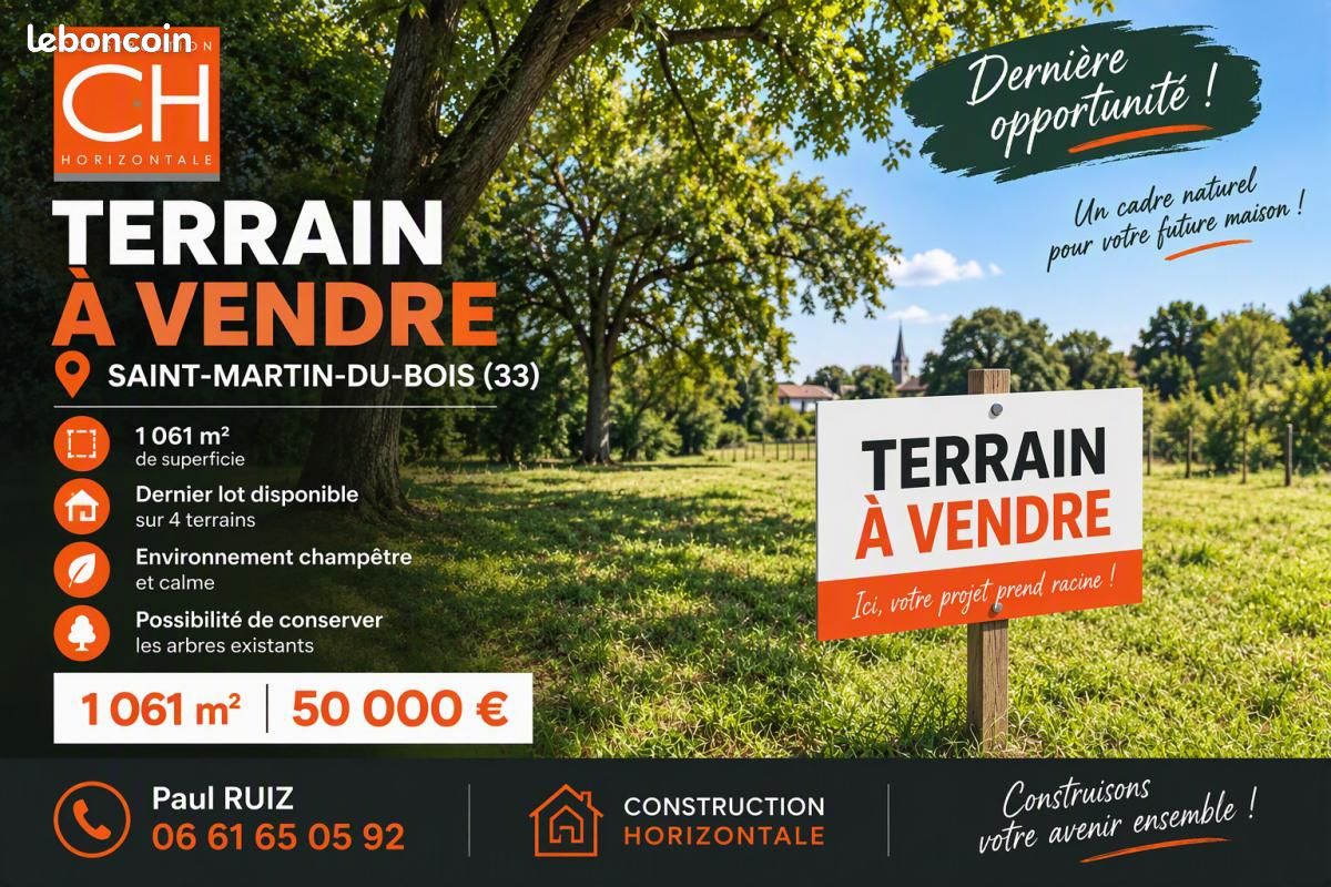 Terrain 1061 m² · à Saint-Martin-du-Bois · 49 000 €