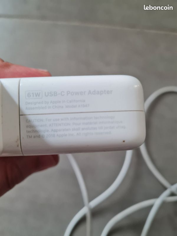Chargeur Apple chargeur mural + cable usb C vers usb C (image 2)