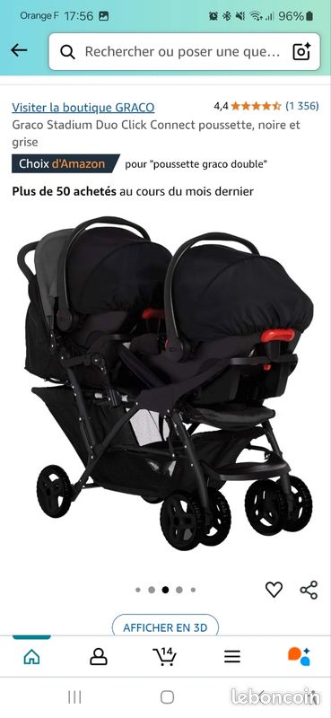 Poussette Double Graco Stadium Duo Poussette Graco Cosy Poussette