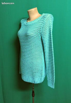 Pull léger ajouré vert menthe Cecilia Classic (image 3)
