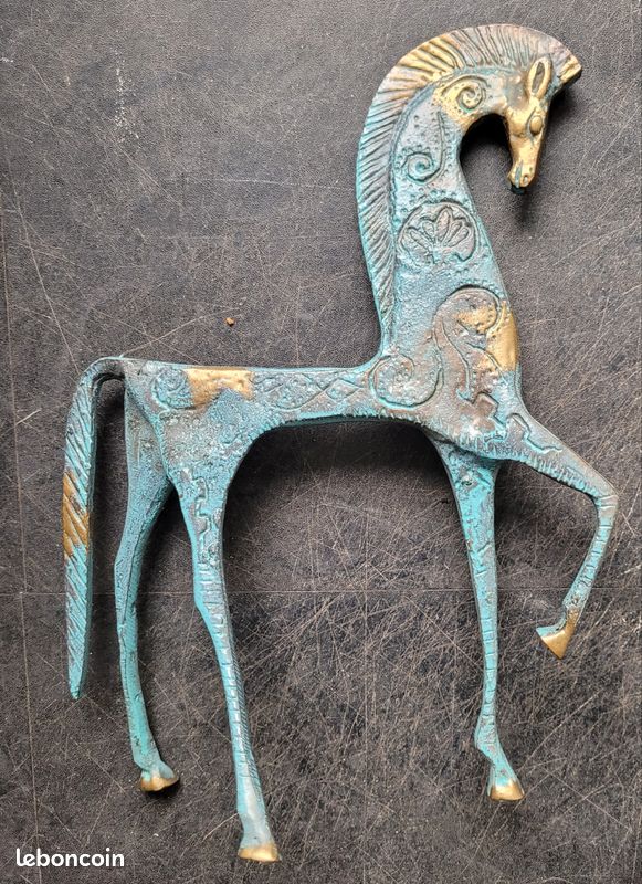 Statue antique grec bronze cheval sculpture d’art antique replique