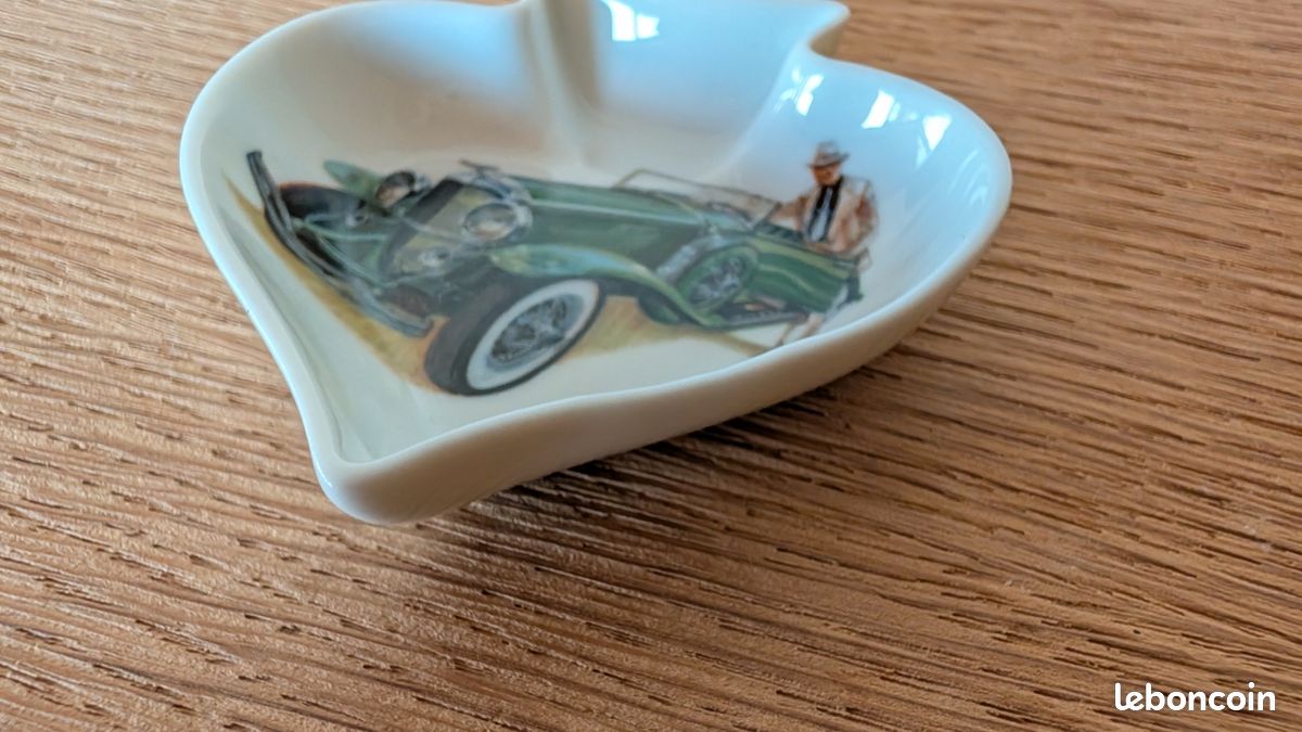 Vide poche cendrier porcelaine limoges claude brachet voiture ancienne bentley pique (image 4)