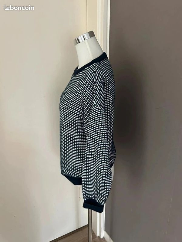 Lacoste pull imprimé bleu femme taille 38 (image 5)