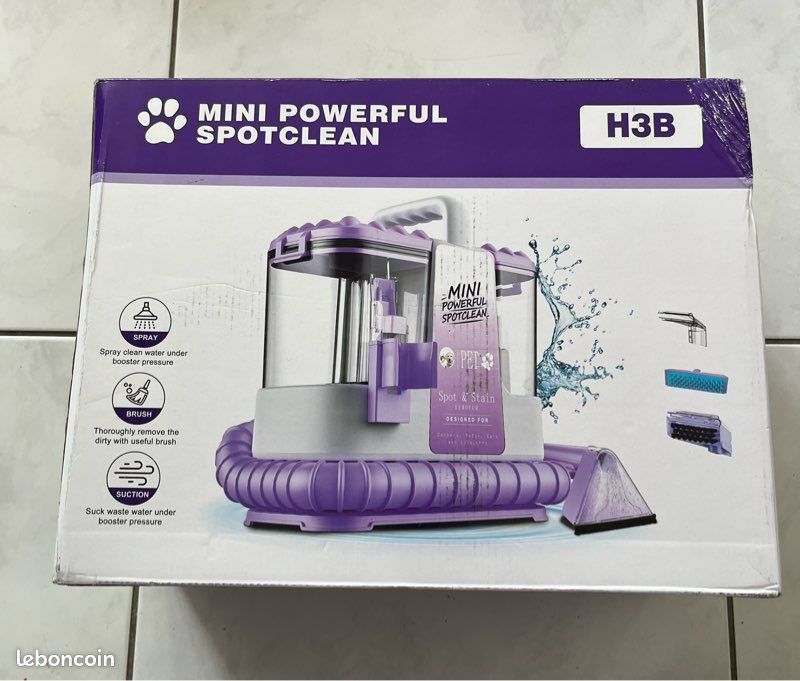 Shampouineuse Portable 14kPa Nettoyeur Canapé Tissu - Nettoyeur Taches Avec Brosse Et Tuyau Pour Voiture, Tapis Et Meubles