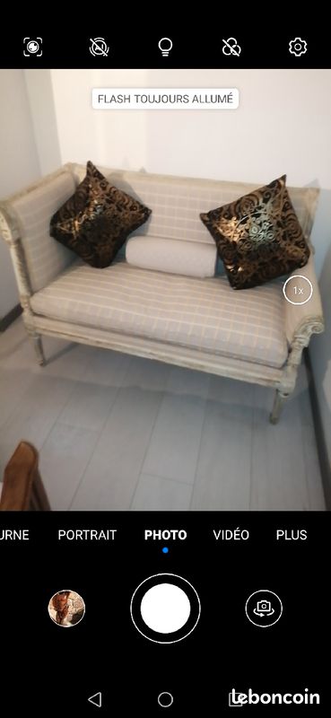 Méridienne Alejandra style Baroque Moderne canapé 2 places chaise longue blanc laqué brillant blanc bou (image 2)