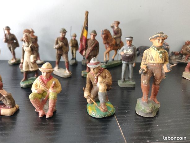 WW2 rare Lot soldats anciens figurines composition belge Clairon Durso