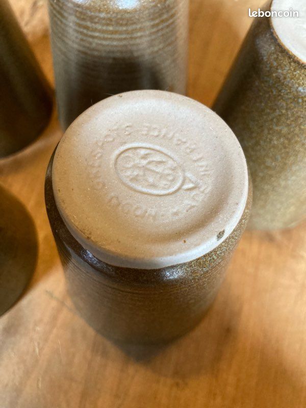 Lot de 5 verres en grès Digoin vintage – années 70/80 (image 5)