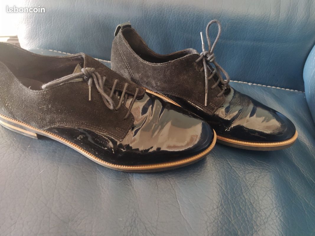 Chaussures derby femme T 38, tout cuir (image 1)