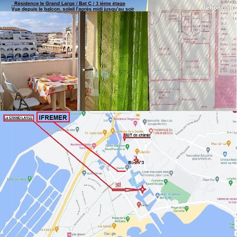 Appartement 2 pièces 25 m² · à Sète · 25 m² · 500 €