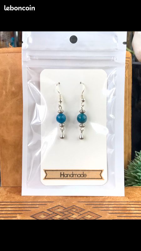 Boucles d’oreilles Apatite bleue (image 4)