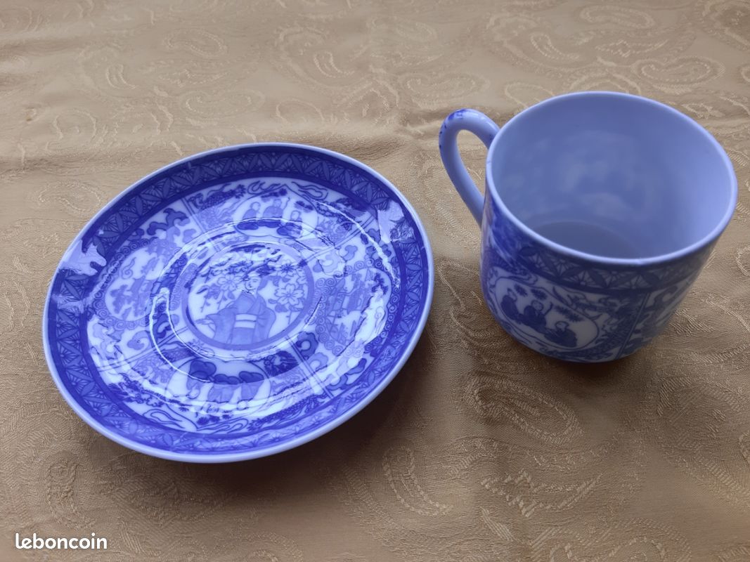 Tasse à thé avec soucoupe porcelaine asiatique (image 6)