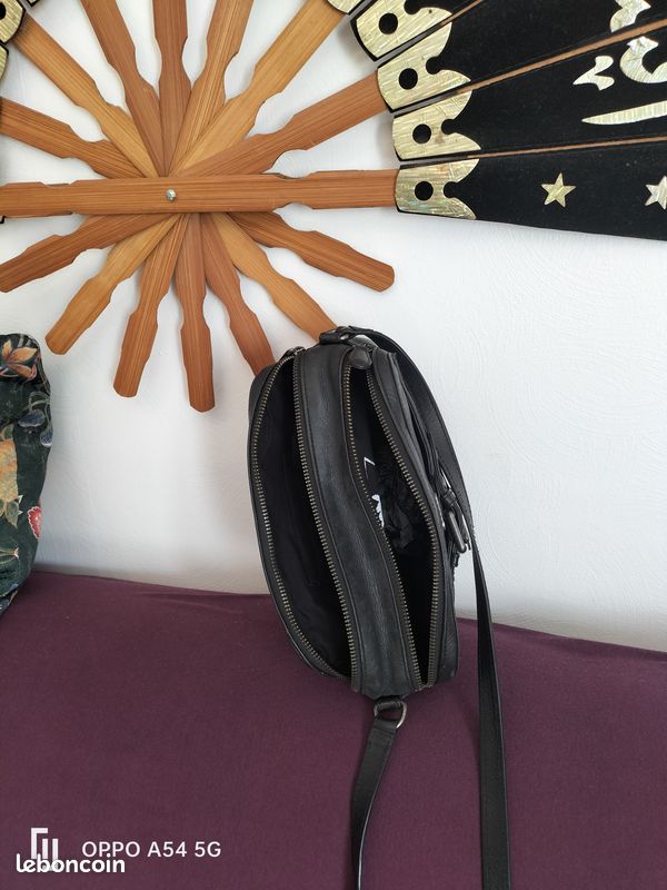 Cuir Sac Designer Ikks Sac Pour Femmes Noir Cuir 