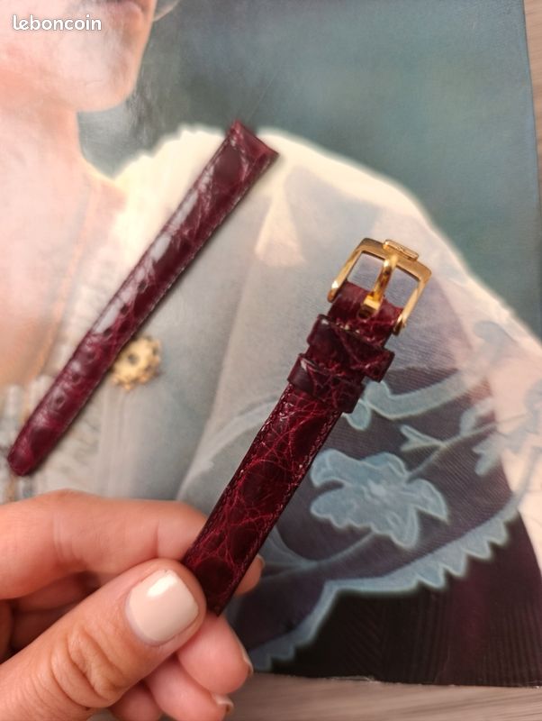 Bracelet de montre Emile Péquignet 12mm en crocodile véritable bordeaux - Neuf (image 12)