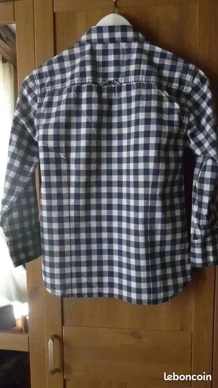 Chemise Blanche et Bleue Marine à Carreaux (image 5)
