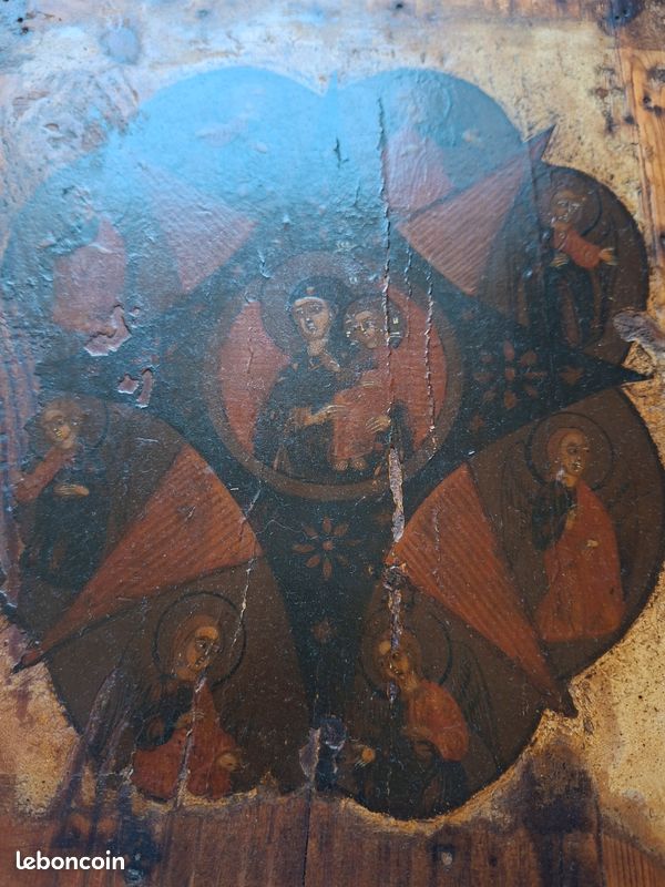 Icône orthodoxe russe du XIXᵉ siècle. La Mère de Dieu ‘Buisson Ardent’ (image 8)