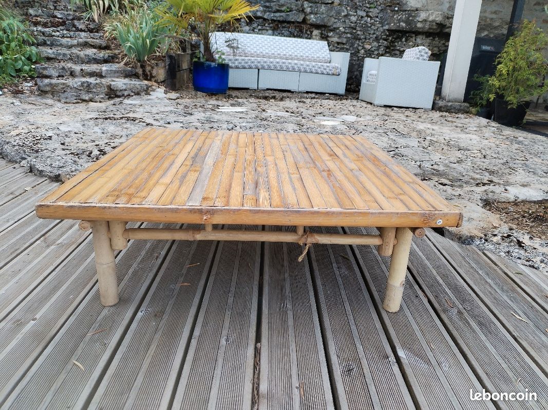 Table basse extérieure ou intérieure bambou (image 1)
