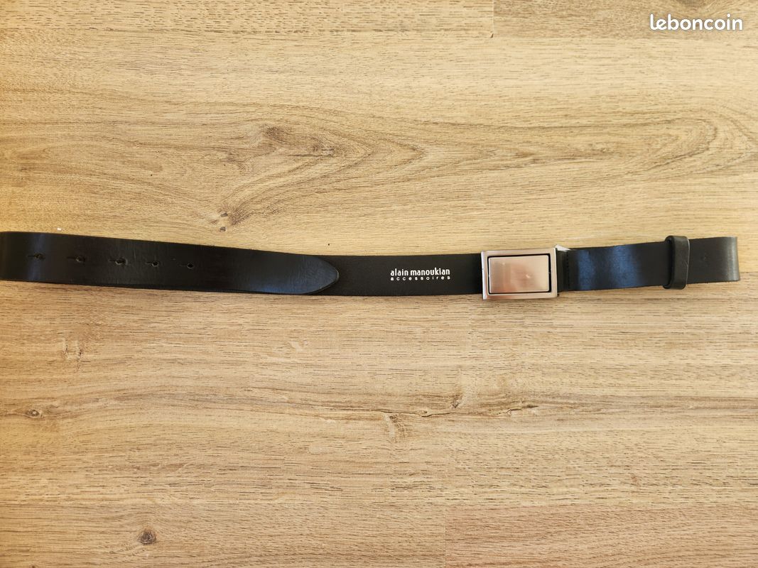 Ceinture boucle réversible Alain Manoukian Homme Noire élégante (image 1)