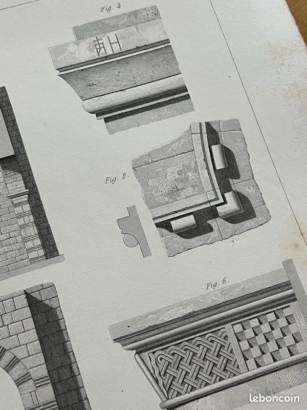 Détails de l’église de Saint Martin d’Angers - Gravure planche ancienne (image 5)