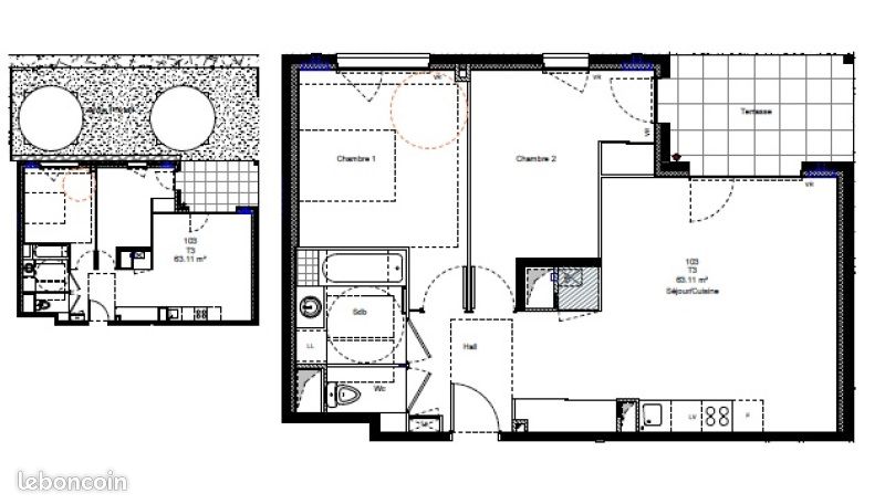 Appartement 3 pièces 63 m² · à Chambéry · 63 m² · 817 €