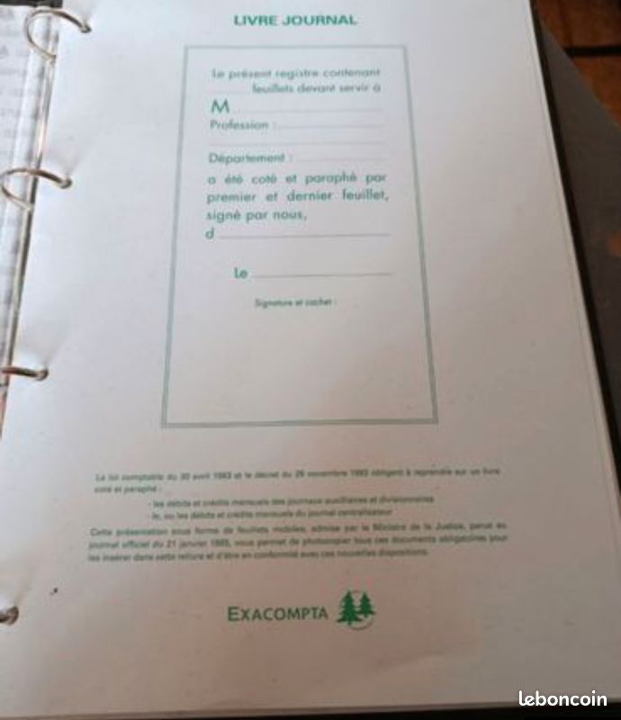 Livre journal de société neuf EXACOMPTA REF 500E
EXACOMPTA REF500E (image 2)