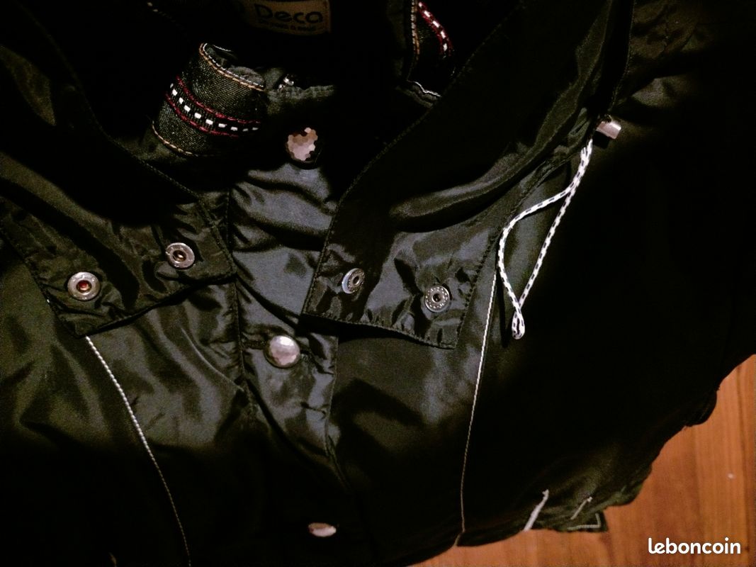 Blouson grand manteau doudoune noir (image 5)