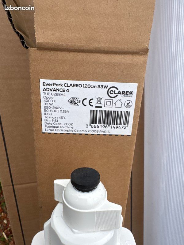 Réglette led 4000k Everpark Clareo 120cm (image 2)