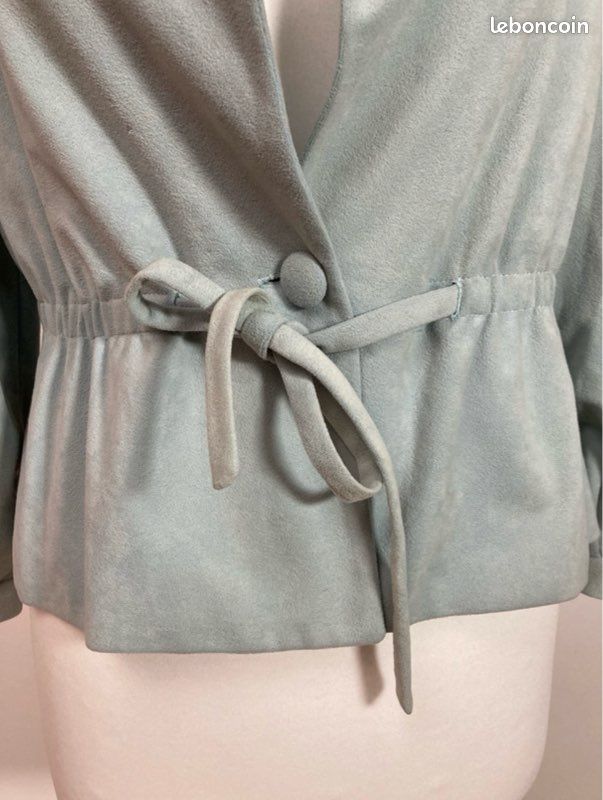 Blazer en velours bleu clair vintage taille S (image 8)