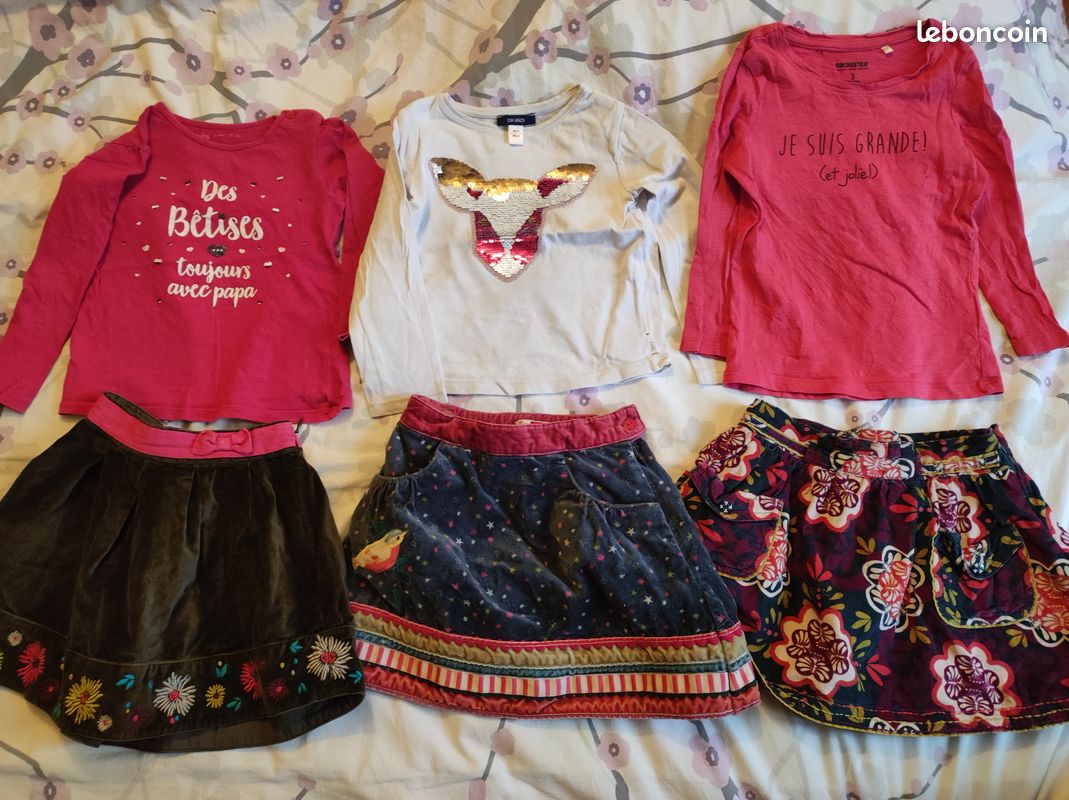 Lot 3 jupes dpam et 3 t-shirts fille 3 ans (image 1)