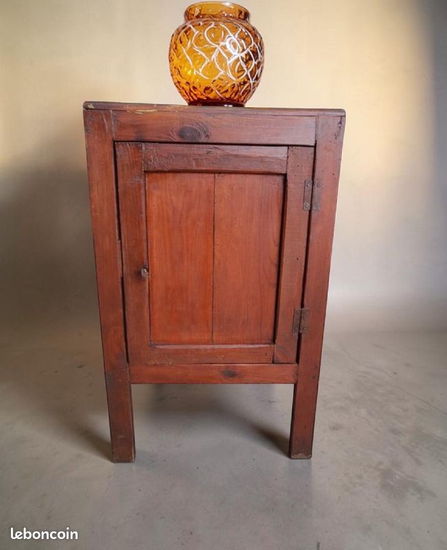 Meuble d'appoint vintage bois massif (authentique) (image 3)