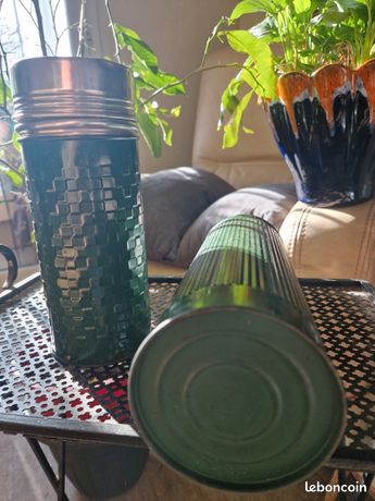 Bouteille Isotherme Vintage Thermos En Aluminium, Marque Iso Tan, 500 Ml, Argentée