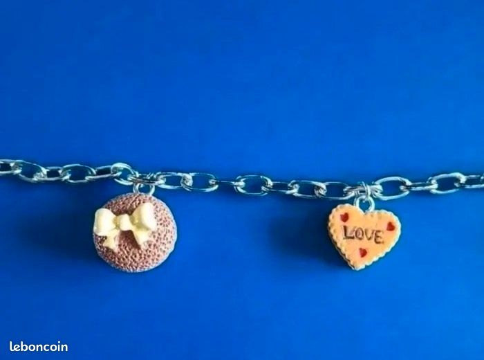 Lot De Bijoux Fantaisie : Bracelet + Collier Pendentif Bleu - Neufs Sans Emballage, Parfait Pour Offrir