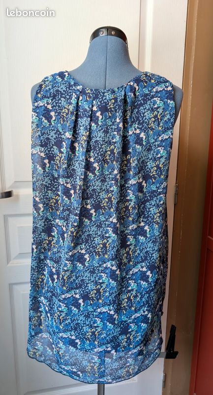 Blouse fluide La Fiancée du Mékong femme – Imprimé bleu – T 42 (image 3)
