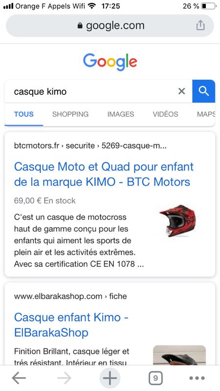 Casque Moto et Quad pour enfant de la marque KIMO