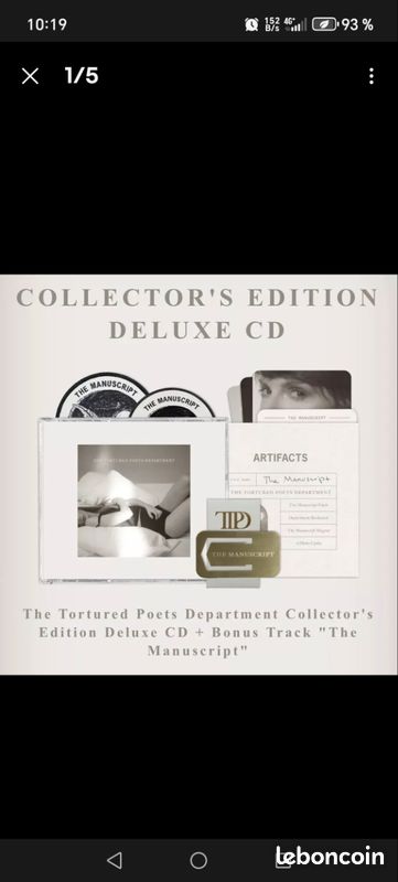 Album CD Taylor Swift collector deluxe "The Manuscrit" (image 1)