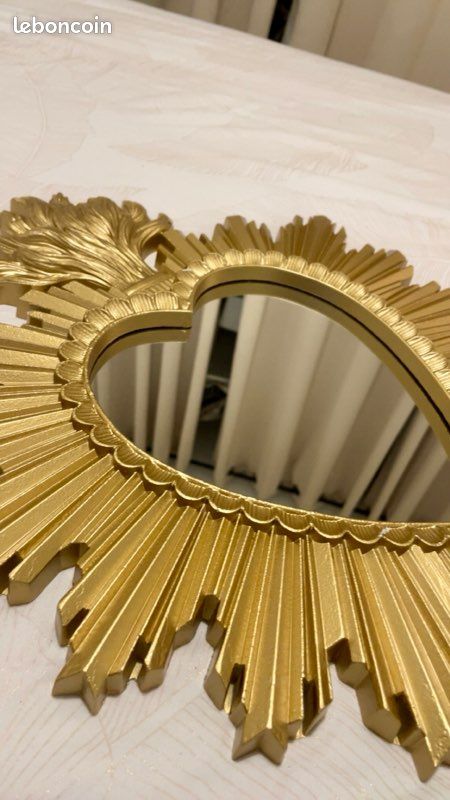Miroir doré vintage cœur ex voto (image 3)