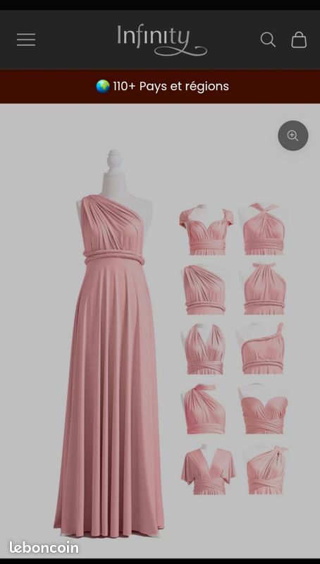 Robe convertible infinité rose poudré (image 2)