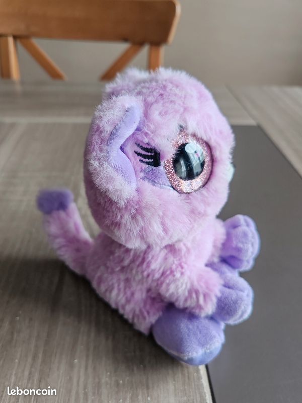 Peluche chat violet rose toute douce (image 4)