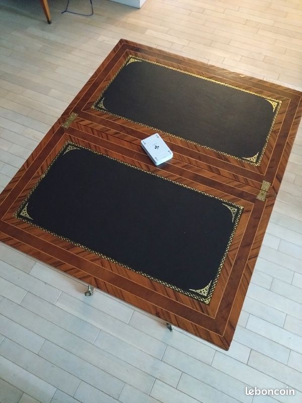 Table de jeu ancienne en marqueterie (image 3)