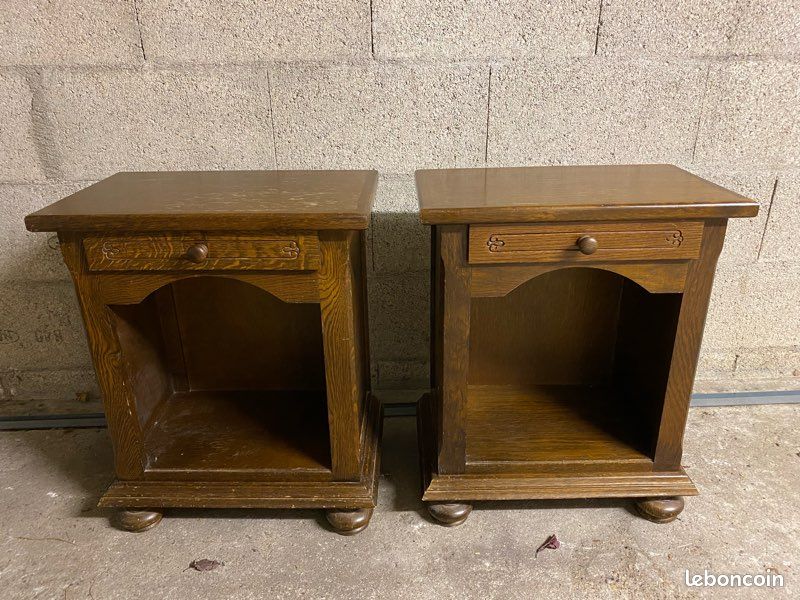 2 tables de chevet en chêne (image 2)