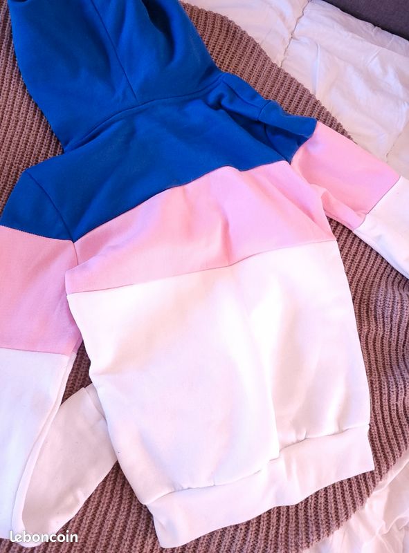 Sweat à Capuche Femme Reflex, Rayé Rose Colorblock, Taille M, Neuf Avec étiquettes