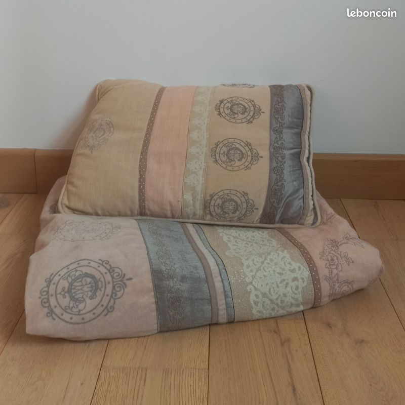 Plaid et coussin beige/rose maison du monde (image 5)