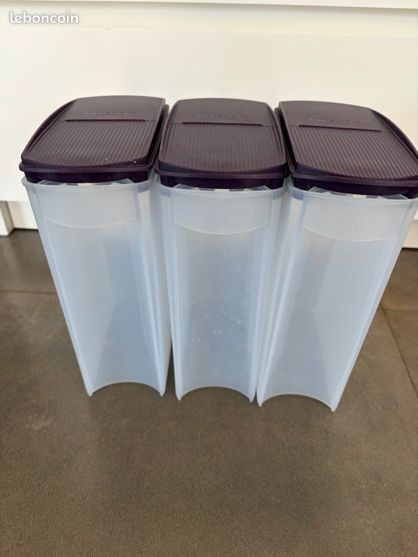 Lot De 3 Boîtes Modulaires Pop Tupperware, Couleur Violette, Occasion
