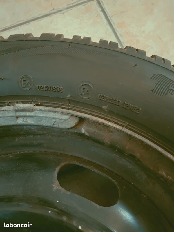 2 roues complètes jantes pneus Firestone 195/55 R15 tu blesses radiale ms hiver (image 2)