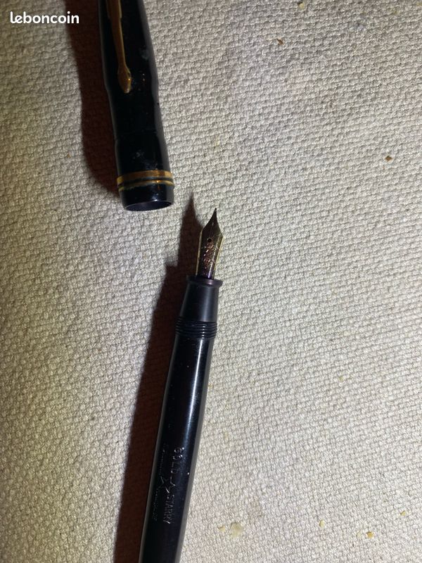 2 Stylos Plumes Anciens à Pompe – Style étoilé Doré – Occasion, état Variable
