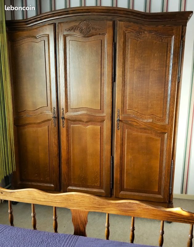 Chambre a coucher complete - bois chene massif – 2 personnes (image 2)