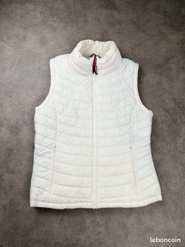 Gilet Tommy Hilfiger matelassé zippé doudoune sans manches col montant Blanc Femme taille L #CC0018 (image 1)