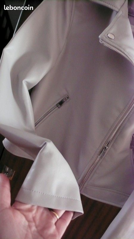 Perfecto simili cuir gris perle (image 4)